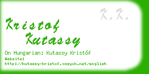 kristof kutassy business card