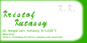 kristof kutassy business card